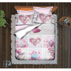 3D Комплект Спално Бельо - РОЗОВО